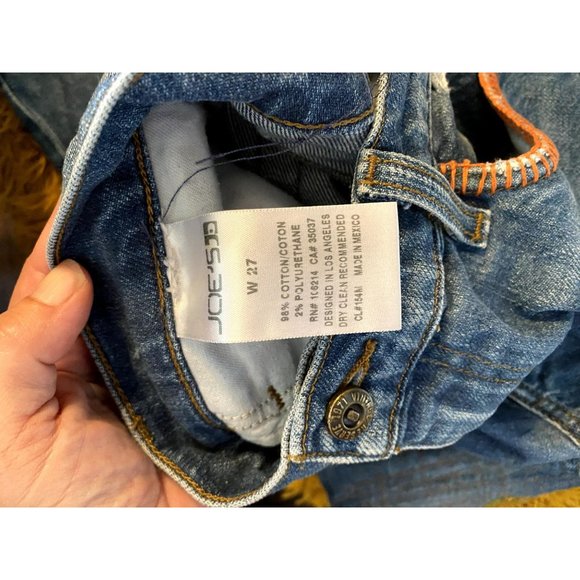 Size 27 Joe's Custom Embroidery and Patchwork Distressed Skinny Jeans One of a k - Picture 3 of 7